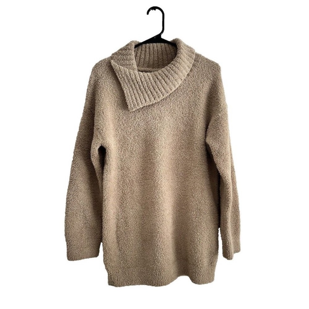 Barefoot Dreams Cozy Chic Cowl Neck
Tunic Sweater Women Size XL Biscotti Color